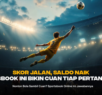 Pemain sepak bola lompat menyambut bola di bawah lampu sorot stadion, menggambarkan intensitas pertandingan dan peluang cuan dari MAXBET Taruhan Handicap.